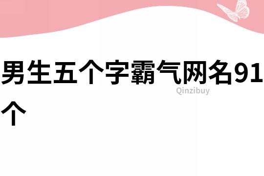 男生五個字霸氣網名91個