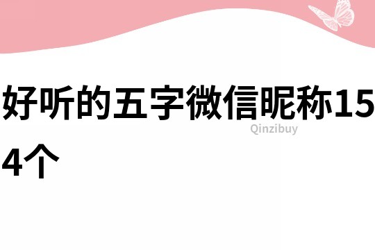 好聽的五字微信昵稱154個
