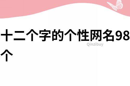 十二個(gè)字的個(gè)性網(wǎng)名98個(gè)