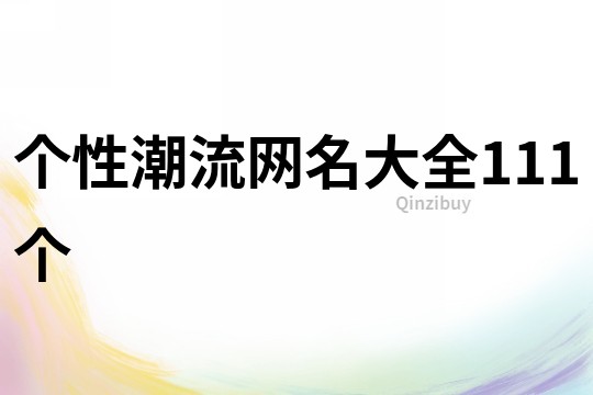 個性潮流網名大全111個