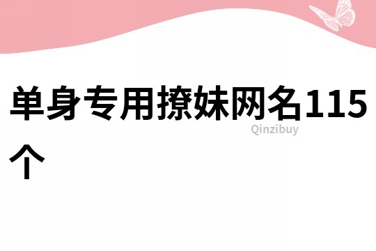 單身專用撩妹網名115個