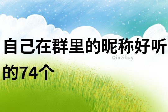 自己在群里的昵稱好聽的74個