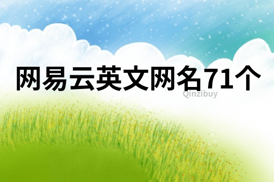 網易云英文網名71個