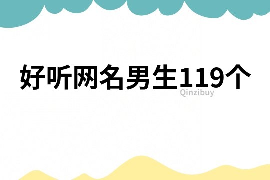 好聽網(wǎng)名男生119個