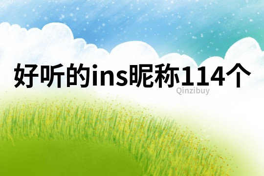 好聽的ins昵稱114個