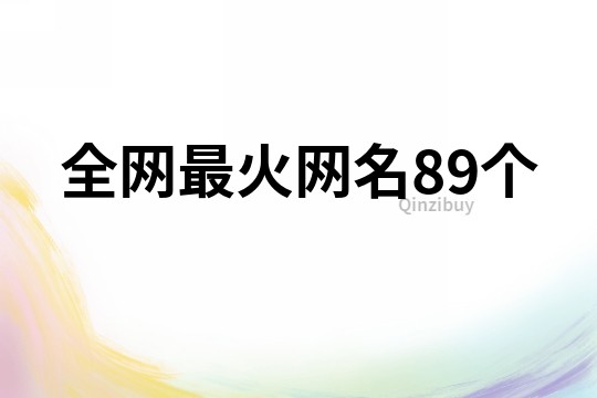 全網最火網名89個