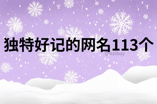 獨(dú)特好記的網(wǎng)名113個(gè)