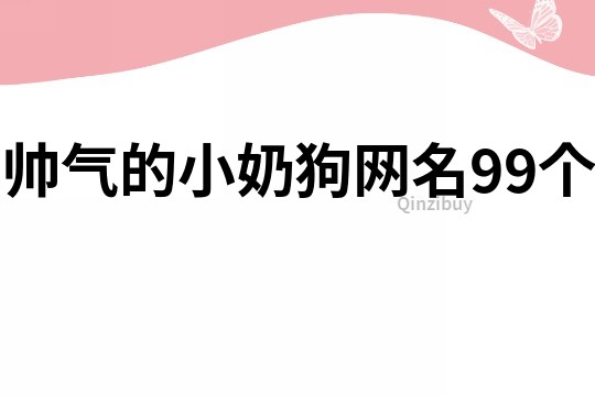 帥氣的小奶狗網名99個