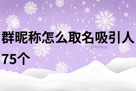 群昵稱怎么取名吸引人75個