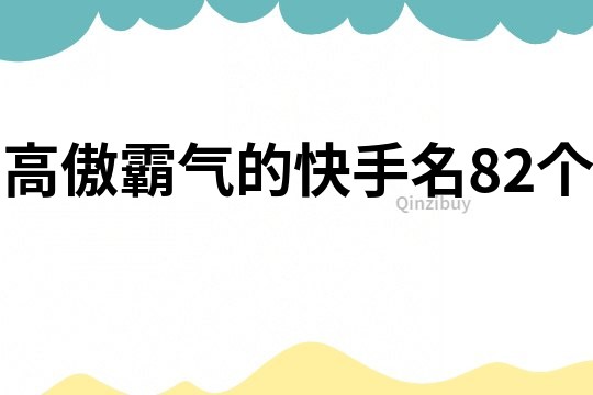 高傲霸氣的快手名82個