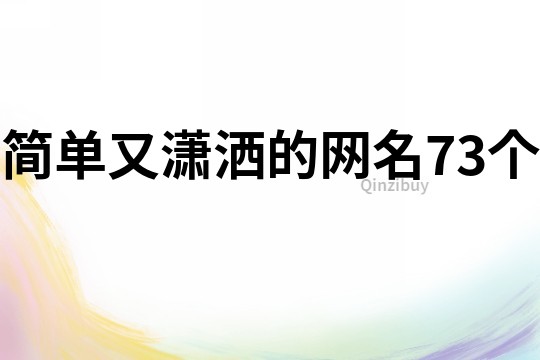 簡單又瀟灑的網名73個