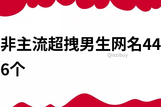 非主流超拽男生網名446個