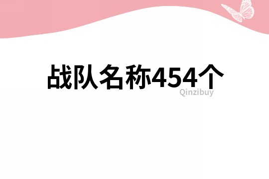 戰(zhàn)隊名稱454個