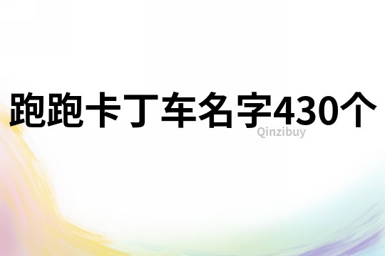 跑跑卡丁車名字430個