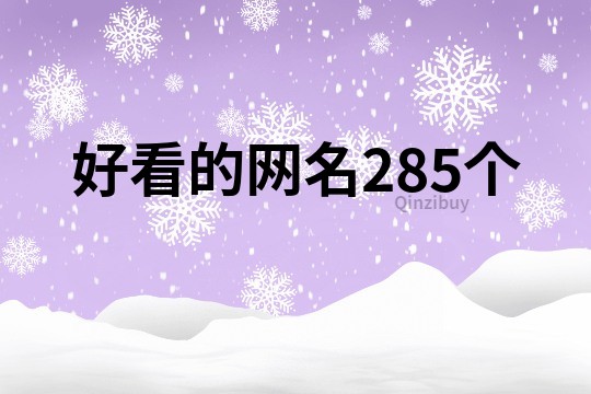 好看的網名285個