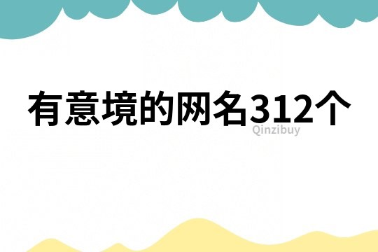 有意境的網(wǎng)名312個