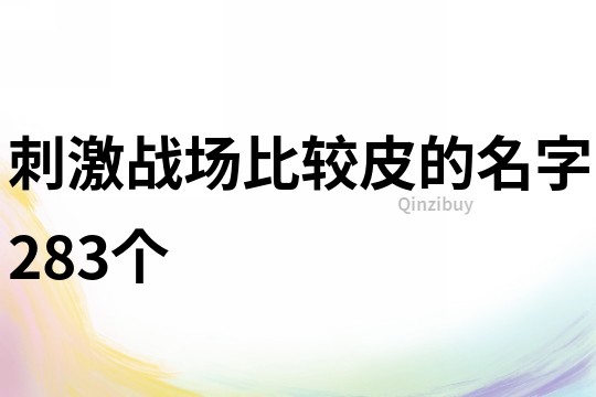 刺激戰場比較皮的名字283個