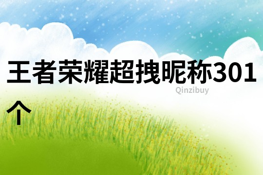 王者榮耀超拽昵稱301個