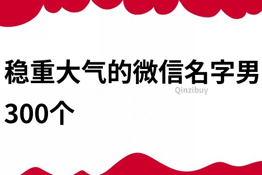 穩重大氣的微信名字男300個