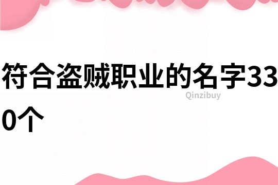 符合盜賊職業的名字330個