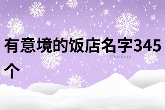 有意境的飯店名字345個