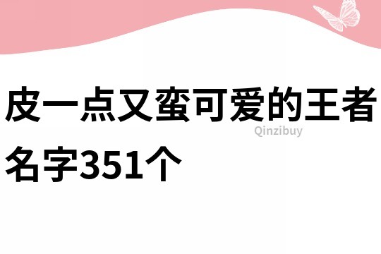 皮一點又蠻可愛的王者名字351個