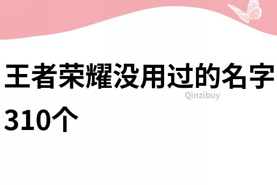 王者榮耀沒(méi)用過(guò)的名字310個(gè)