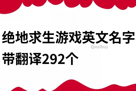 絕地求生游戲英文名字帶翻譯292個