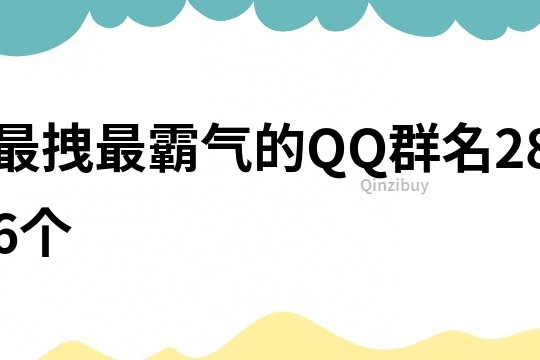 最拽最霸氣的QQ群名286個