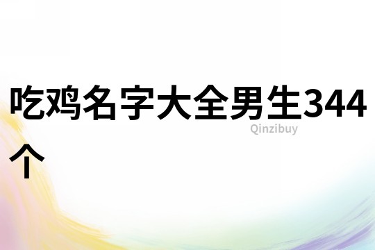 吃雞名字大全男生344個(gè)