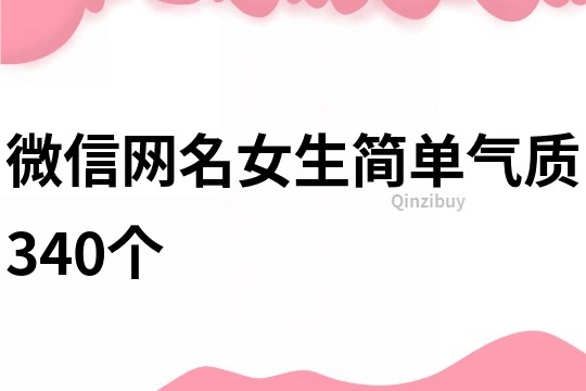 微信網名女生簡單氣質340個