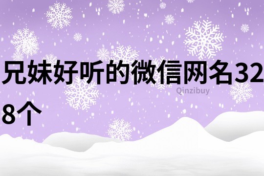 兄妹好聽的微信網名328個