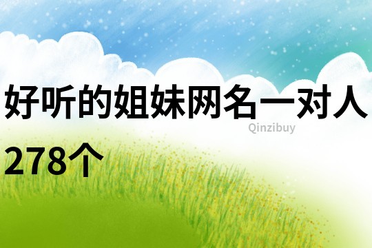 好聽(tīng)的姐妹網(wǎng)名一對(duì)人278個(gè)