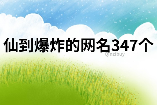 仙到爆炸的網(wǎng)名347個(gè)
