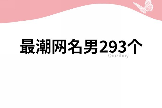 最潮網(wǎng)名男293個