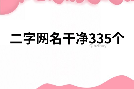 二字網名干凈335個