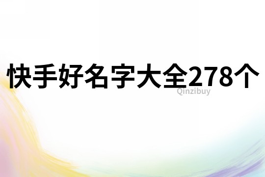 快手好名字大全278個