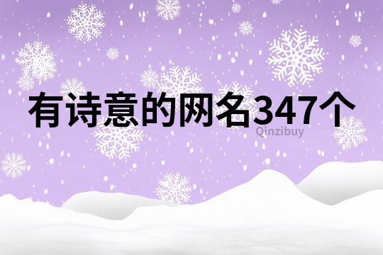 有詩意的網名347個