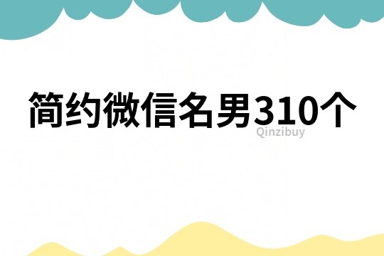 簡約微信名男310個