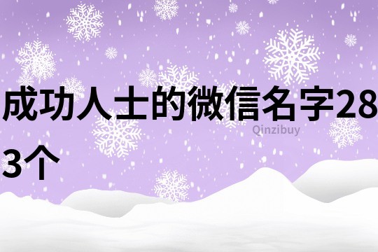 成功人士的微信名字283個