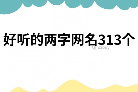 好聽的兩字網名313個
