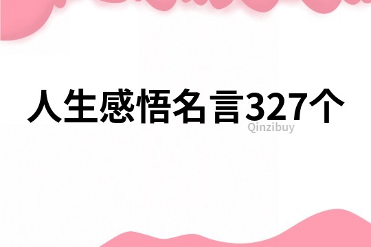 人生感悟名言327個