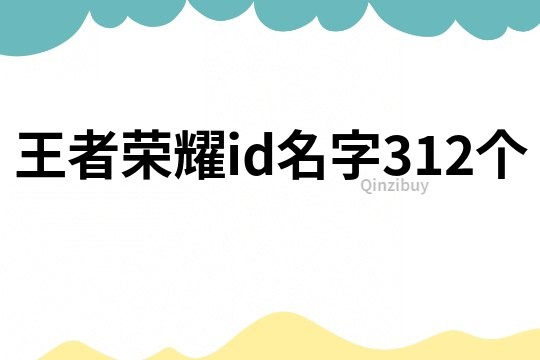 王者榮耀id名字312個
