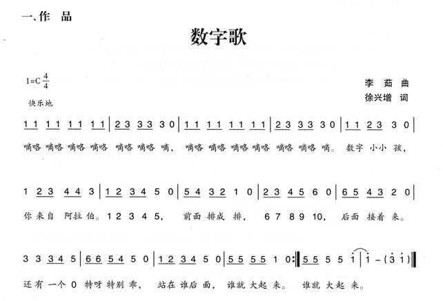 幼兒園大班歌唱教案:數字歌