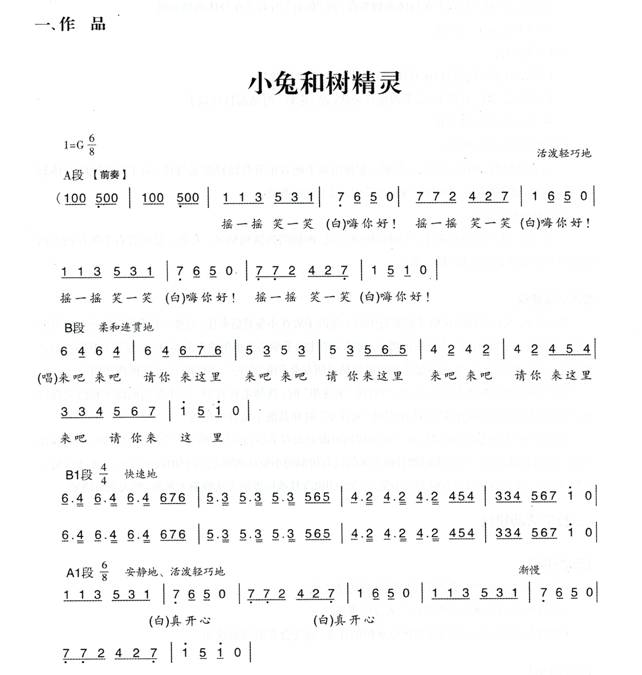 幼兒園大班音樂律動教案:小兔和樹精靈