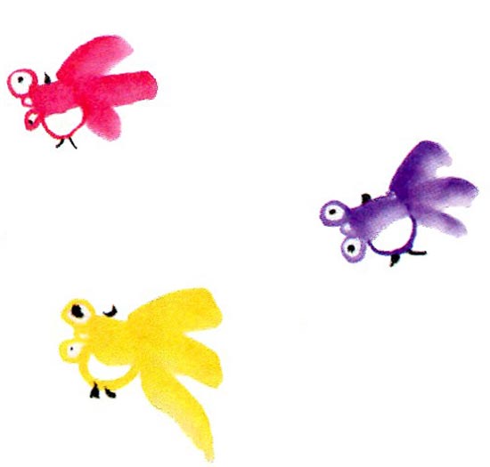幼兒園大班中國畫教案:快樂的金魚