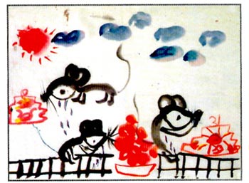 幼兒園大班中國畫教案:老鼠