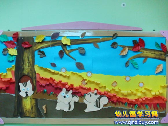 幼兒園墻面布置圖片：彩色的秋天