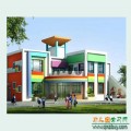 彩色教學樓_幼兒園戶外環境布置圖片