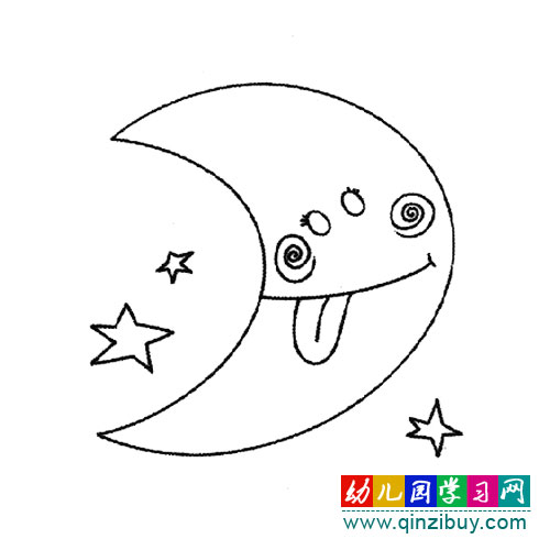 簡筆畫：皎潔的月亮4